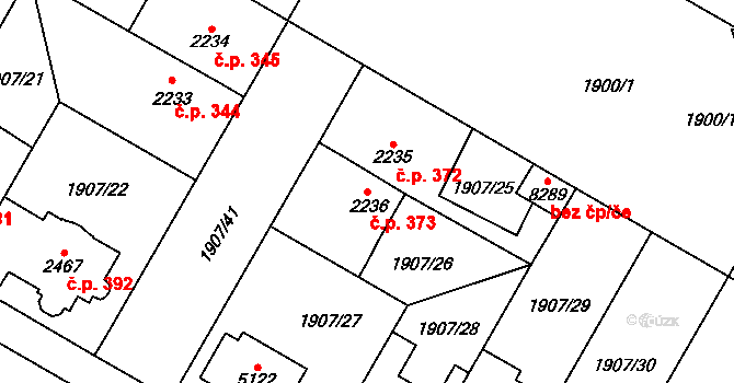 Kolín IV 373, Kolín na parcele st. 2236 v KÚ Kolín, Katastrální mapa