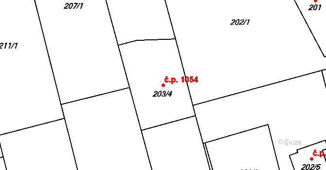 Kylešovice 1054, Opava na parcele st. 203/4 v KÚ Kylešovice, Katastrální mapa