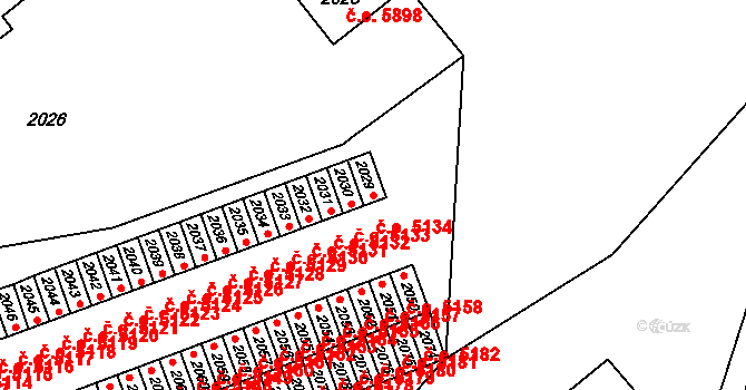 Kadaň 5134 na parcele st. 2029 v KÚ Kadaň, Katastrální mapa