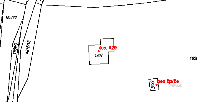 Týnské Předměstí 529, Domažlice na parcele st. 4207 v KÚ Domažlice, Katastrální mapa