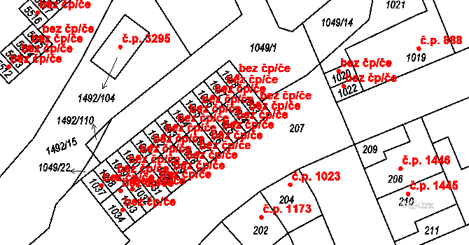Kladno 38578107 na parcele st. 1025 v KÚ Kročehlavy, Katastrální mapa