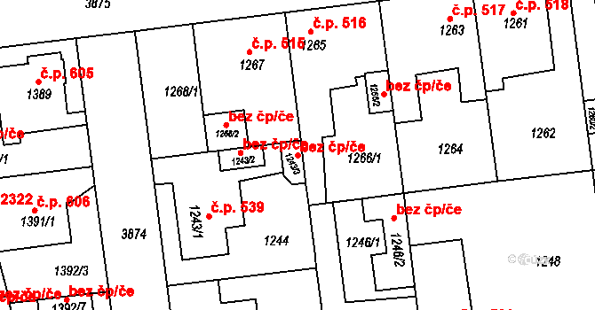 Praha 42674107 na parcele st. 1243/3 v KÚ Horní Počernice, Katastrální mapa