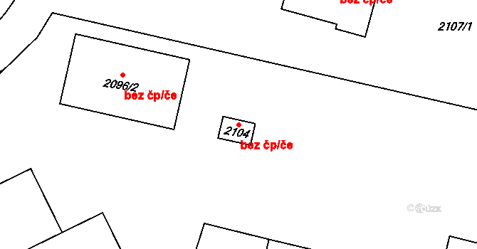 Chomutov 45017107 na parcele st. 2104 v KÚ Chomutov I, Katastrální mapa