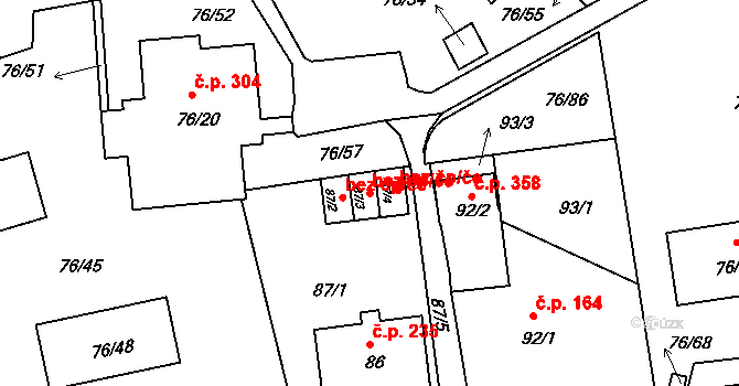 Liberec 47002107 na parcele st. 87/3 v KÚ Nové Pavlovice, Katastrální mapa