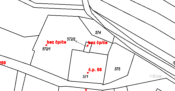 Seloutky 48437107 na parcele st. 572/2 v KÚ Seloutky, Katastrální mapa