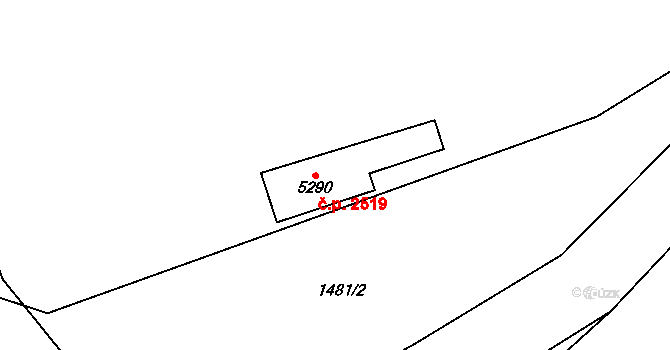 Blansko 2519 na parcele st. 5290 v KÚ Blansko, Katastrální mapa