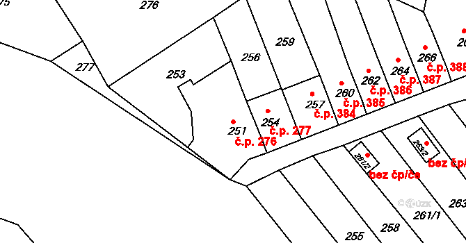 Šenov u Nového Jičína 276 na parcele st. 251 v KÚ Šenov u Nového Jičína, Katastrální mapa