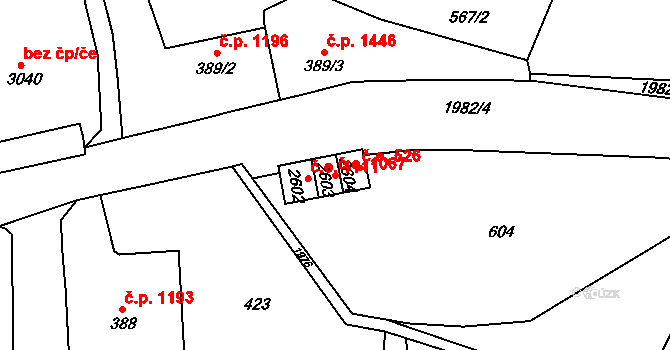 Náchod 1067 na parcele st. 2603 v KÚ Náchod, Katastrální mapa