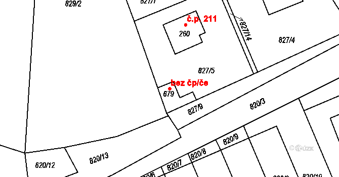 Čkyně 91732107 na parcele st. 679 v KÚ Čkyně, Katastrální mapa