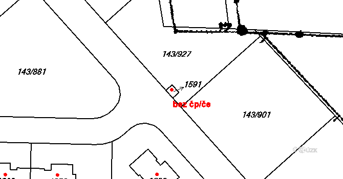Jesenice 95869107 na parcele st. 1591 v KÚ Jesenice u Prahy, Katastrální mapa