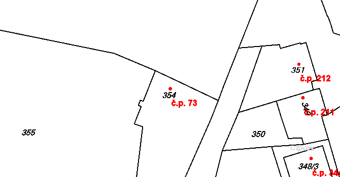 Kaňk 73, Kutná Hora na parcele st. 354 v KÚ Kaňk, Katastrální mapa