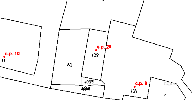 Beranova Lhota 26, Chotoviny na parcele st. 10/2 v KÚ Beranova Lhota, Katastrální mapa