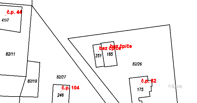 Petrovice u Sušice 115681108 na parcele st. 251 v KÚ Petrovice u Sušice, Katastrální mapa