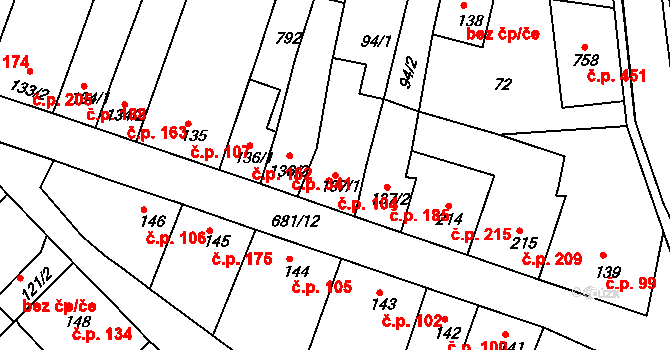 Nechanice 104 na parcele st. 137/1 v KÚ Nechanice, Katastrální mapa