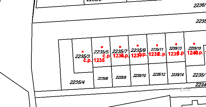 Hostivař 1236, Praha na parcele st. 2235/5 v KÚ Hostivař, Katastrální mapa