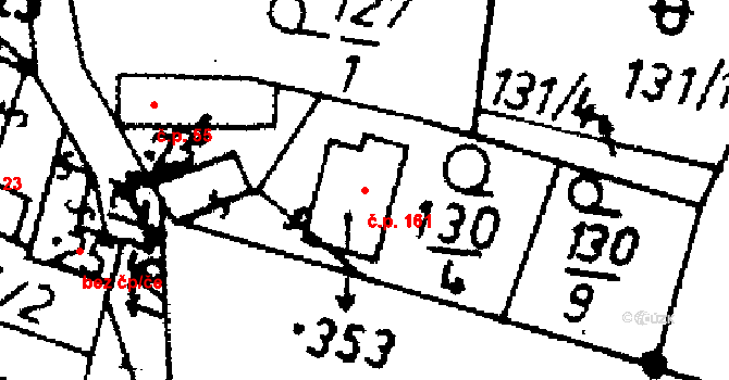 Albrechtice nad Vltavou 161 na parcele st. 353 v KÚ Albrechtice nad Vltavou, Katastrální mapa