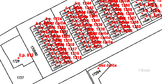 Kopřivnice 1227 na parcele st. 1705/42 v KÚ Kopřivnice, Katastrální mapa