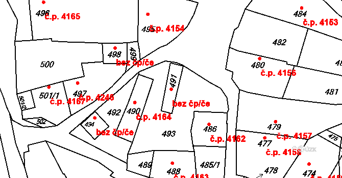 Kyjov 38720108 na parcele st. 491 v KÚ Bohuslavice u Kyjova, Katastrální mapa