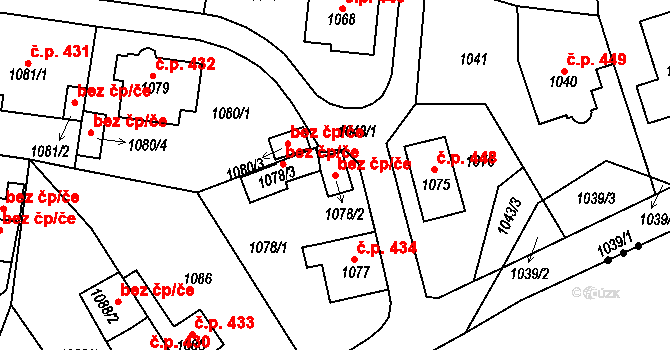 Proboštov 39142108 na parcele st. 1078/2 v KÚ Proboštov u Teplic, Katastrální mapa
