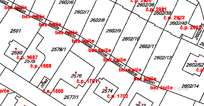 Teplice 41328108 na parcele st. 2602/35 v KÚ Teplice, Katastrální mapa