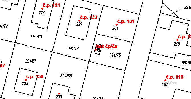 Krabčice 42092108 na parcele st. 238 v KÚ Krabčice u Roudnice nad Labem, Katastrální mapa