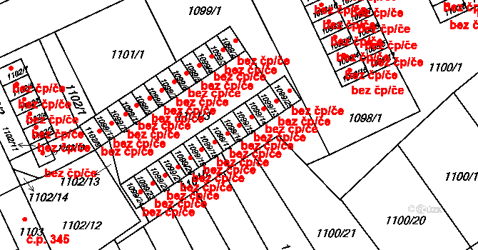 Liberec 43058108 na parcele st. 1099/16 v KÚ Růžodol I, Katastrální mapa