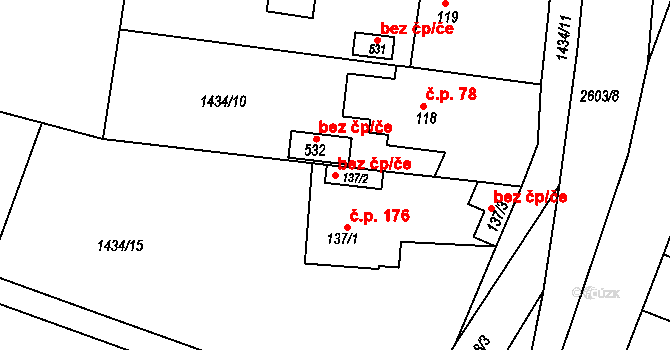 Mrač 43116108 na parcele st. 137/2 v KÚ Mrač, Katastrální mapa