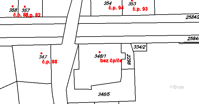 Malé Předměstí 8, Horšovský Týn na parcele st. 346/1 v KÚ Horšovský Týn, Katastrální mapa