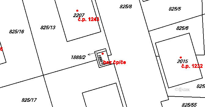 Humpolec 45257108 na parcele st. 1888/1 v KÚ Humpolec, Katastrální mapa