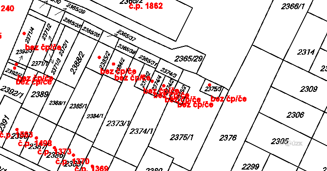 Litoměřice 48046108 na parcele st. 2374/2 v KÚ Litoměřice, Katastrální mapa
