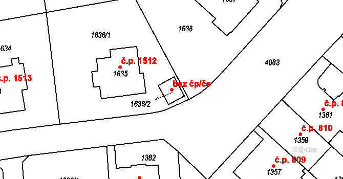 Praha 50082108 na parcele st. 1636/2 v KÚ Dejvice, Katastrální mapa