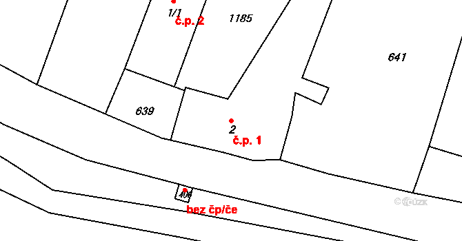 Velká Ves 1, Broumov na parcele st. 2 v KÚ Velká Ves u Broumova, Katastrální mapa