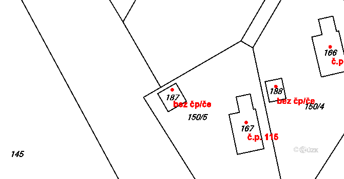 Skomelno 78862108 na parcele st. 187 v KÚ Skomelno, Katastrální mapa