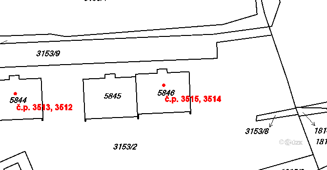 Havlíčkův Brod 3514,3515 na parcele st. 5846 v KÚ Havlíčkův Brod, Katastrální mapa