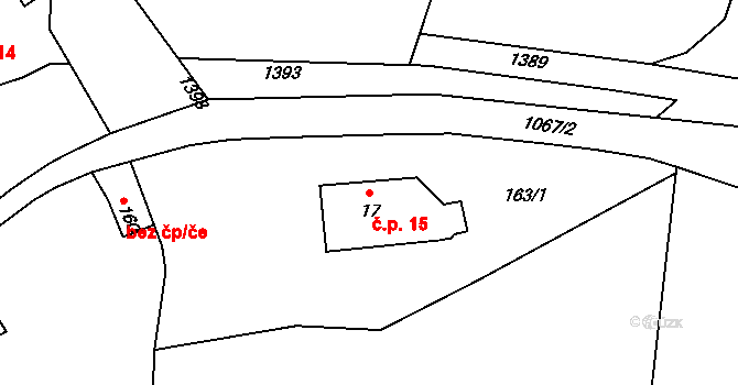 Barochov 15, Řehenice na parcele st. 17 v KÚ Malešín, Katastrální mapa