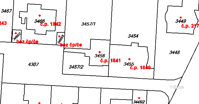 Vinohrady 1841, Praha na parcele st. 3456 v KÚ Vinohrady, Katastrální mapa
