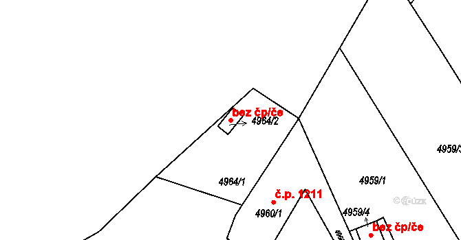 Ostrava 38207109 na parcele st. 4964/2 v KÚ Slezská Ostrava, Katastrální mapa