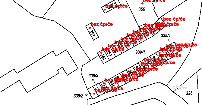 Kaplice 41846109 na parcele st. 360 v KÚ Kaplice, Katastrální mapa