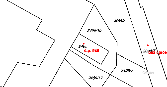 Libušín 945 na parcele st. 2405 v KÚ Libušín, Katastrální mapa