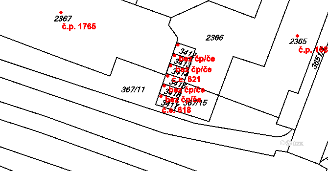 Rakovník 44444109 na parcele st. 3416 v KÚ Rakovník, Katastrální mapa