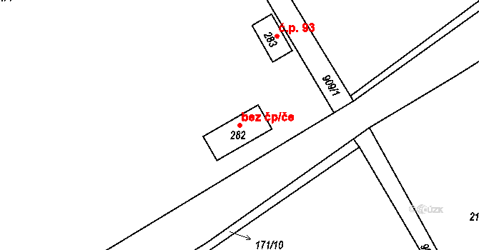 Perštejn 45092109 na parcele st. 282 v KÚ Černýš, Katastrální mapa
