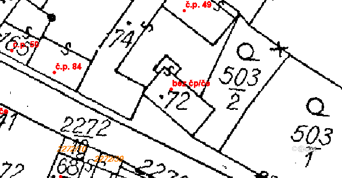 Ctidružice 47476109 na parcele st. 72 v KÚ Ctidružice, Katastrální mapa