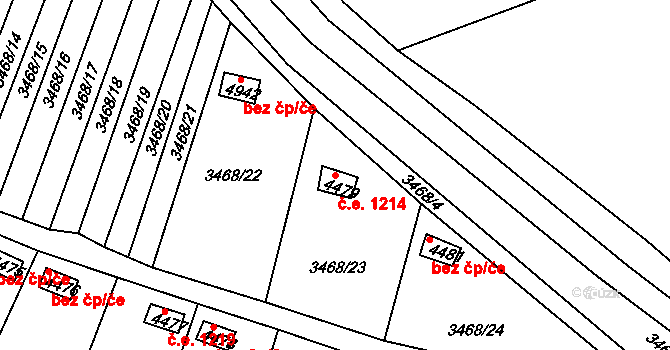 Rakovník II 1214, Rakovník na parcele st. 4479 v KÚ Rakovník, Katastrální mapa