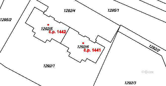 Horní Suchá 1441 na parcele st. 1292/6 v KÚ Horní Suchá, Katastrální mapa