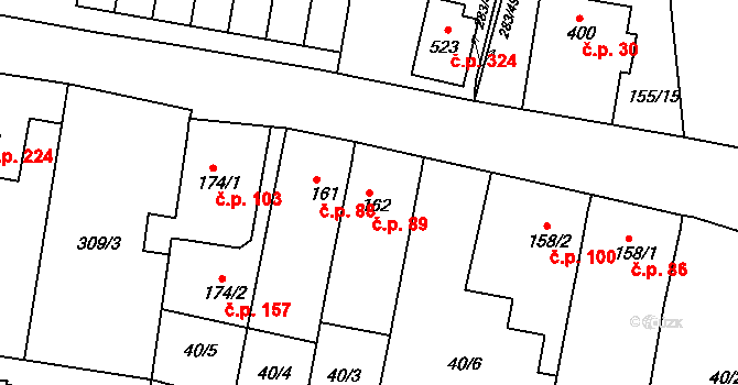 Malá Skalice 89, Česká Skalice na parcele st. 162 v KÚ Malá Skalice, Katastrální mapa