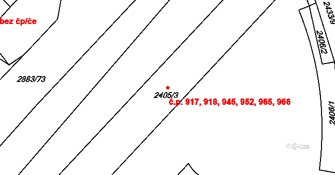 Přerov I-Město 917,918,945,952,965,, Přerov na parcele st. 2405/3 v KÚ Přerov, Katastrální mapa