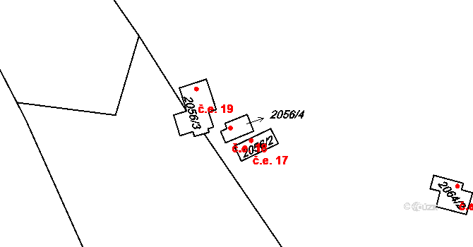 Jamné 18, Boršov nad Vltavou na parcele st. 2056/4 v KÚ Zahorčice u Vrábče, Katastrální mapa