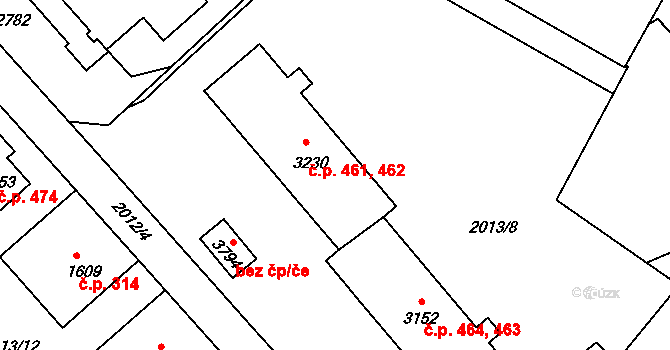 Horní Předměstí 461,462, Trutnov na parcele st. 3230 v KÚ Trutnov, Katastrální mapa