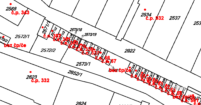 Rumburk 1 57, Rumburk na parcele st. 2573/3 v KÚ Rumburk, Katastrální mapa