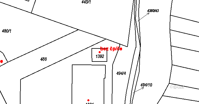 Valašské Klobouky 42450110 na parcele st. 1392 v KÚ Valašské Klobouky, Katastrální mapa